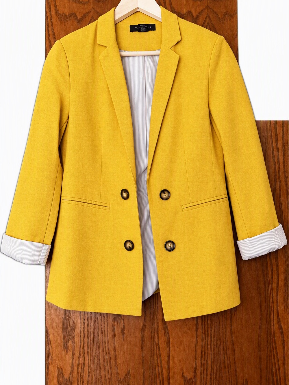 Tahari Yellow Double-Breasted Women's Blazer
